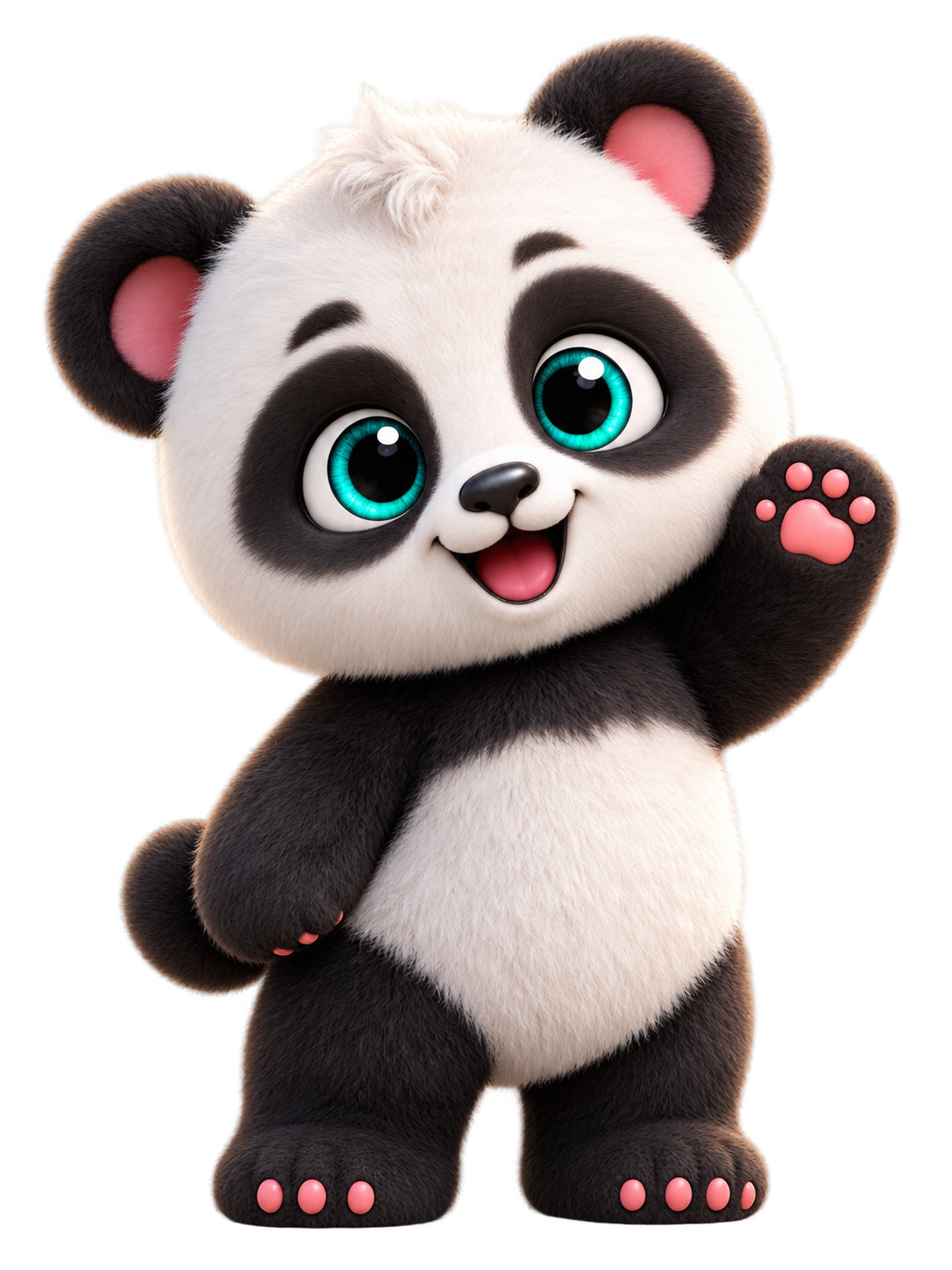 Ponçik, a cute panda with turquoise eyes